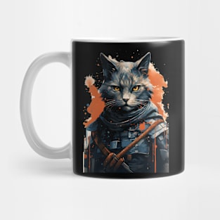 Cat Japanese Warrior Mug